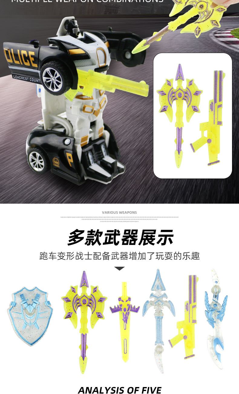 一键自动变形汽车儿童撞击变形玩具汽车人机器人金刚男孩益智玩具详情38