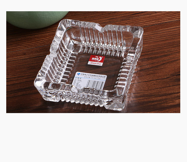 方形透明玻璃烟灰缸高颜值水晶烟缸雪茄烟缸青苹果批发水晶烟灰缸详情9