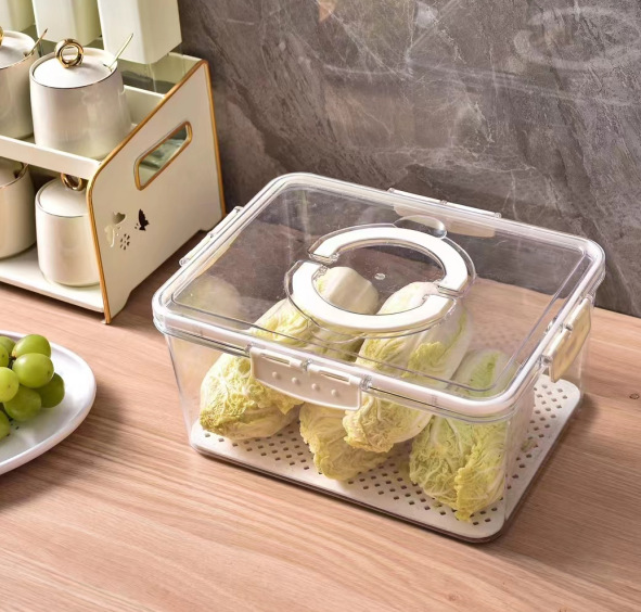 PET thickened fresh-keeping storage box, sealed refrigerator fruit and vegetable storage packaging box, frozen draining with lid pic 6