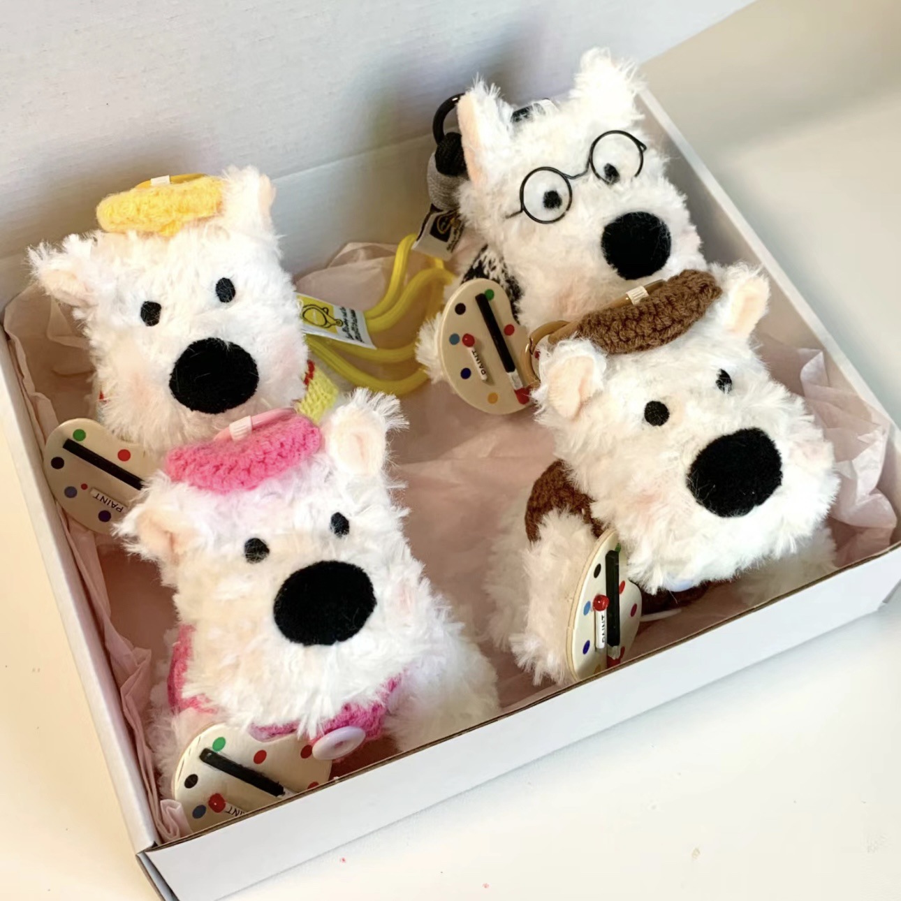 Best-selling Blind West Highland pendant, sloppy dog keychain accessory, creative doll bag, hanging dog pendant, small gift pic 21