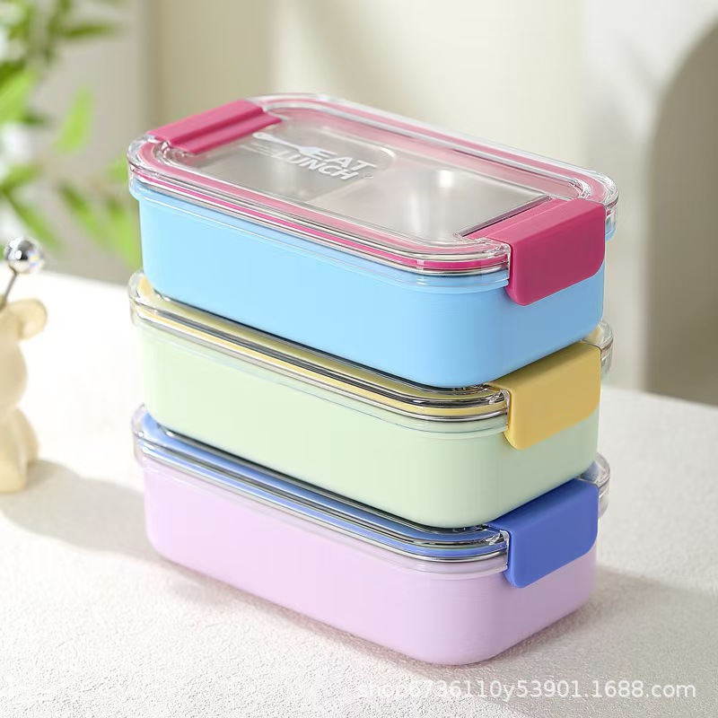 不锈钢饭盒上班族学生分格午餐便当盒保温专用便当餐盒加热微波炉详情1
