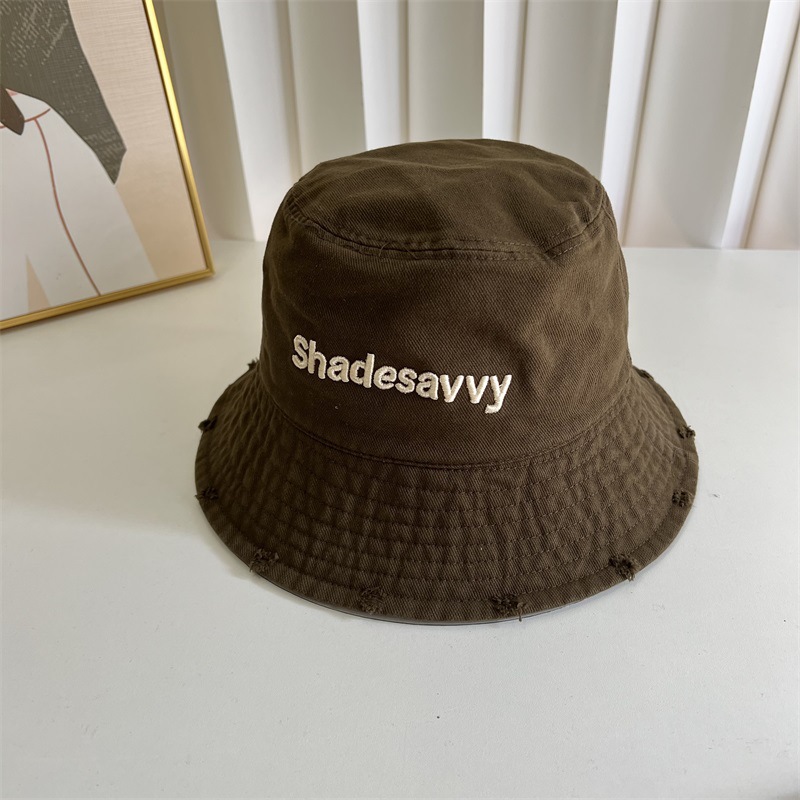 帽子女字母布制帽渔夫帽个性破边潮帽出游遮阳盆帽休闲百搭显脸小详情8