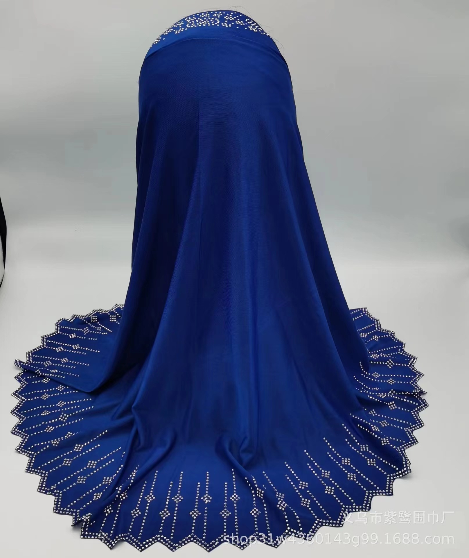 跨境货源水晶麻几何图烫钻激光边女式时尚包头帽头巾帽详情20