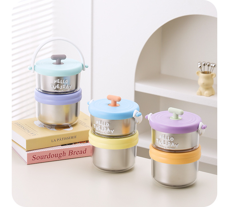 Wholesale of new 304 stainless steel lunch boxes with multi-layer compartments for students and office workers, portable and high-appearance-level lunch boxes pic 12