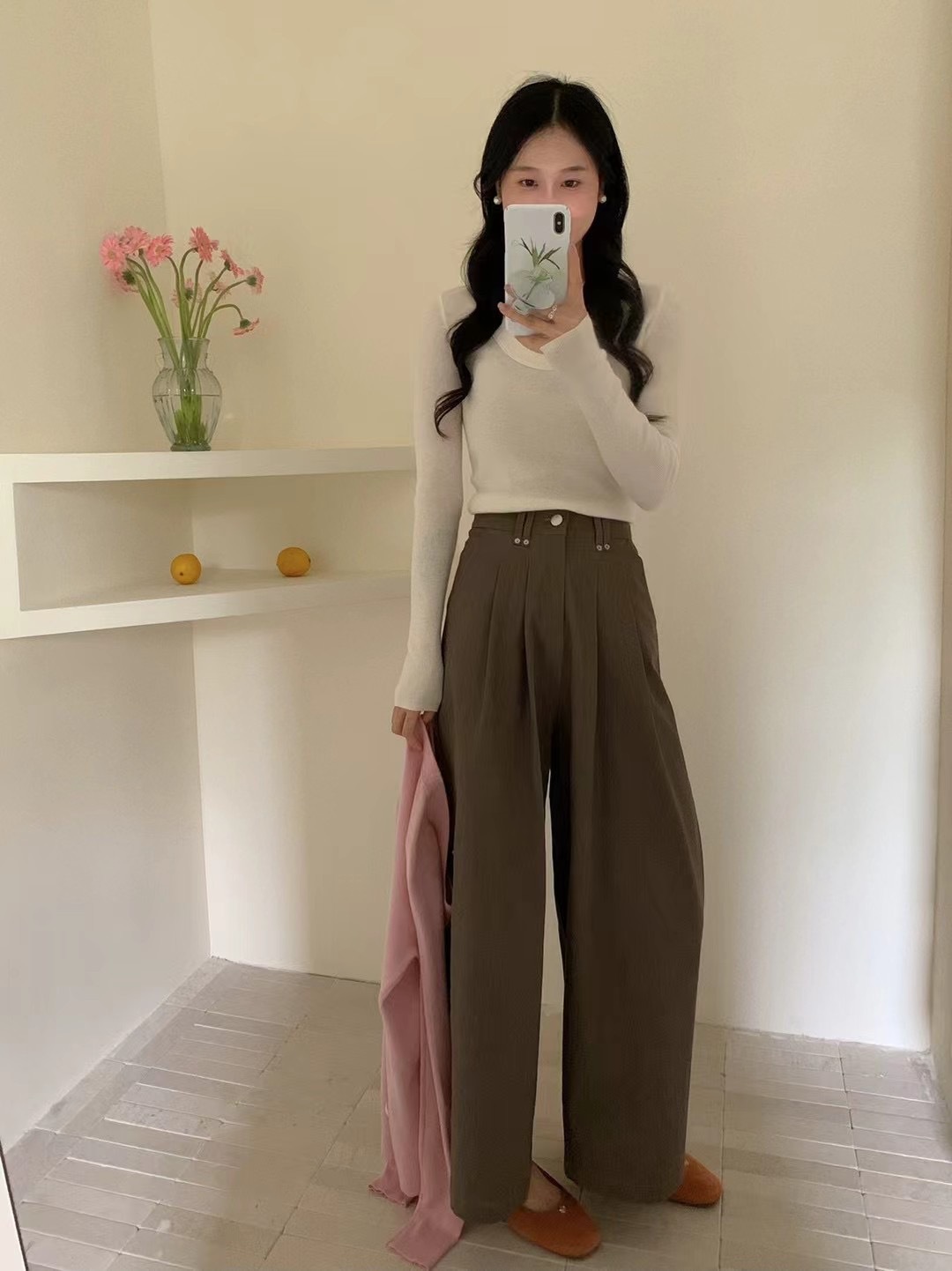 早秋新款100羊毛U领韩系纯色时尚简约针织弹力打底衫百搭女毛衣潮详情10