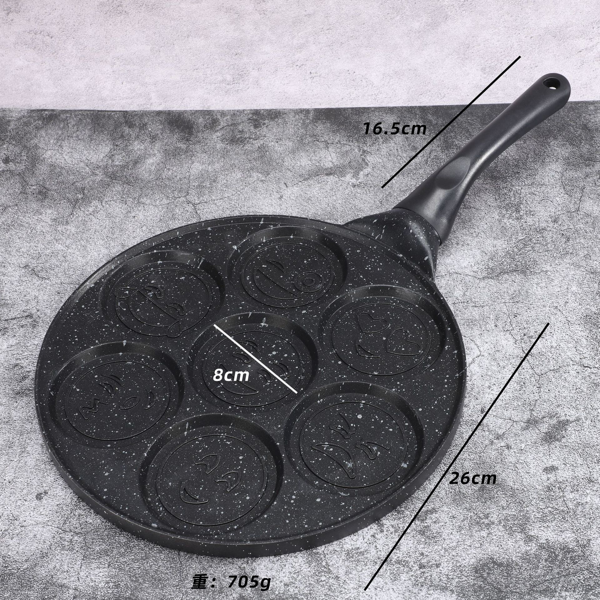 家用制作七孔笑脸松饼煎蛋煎饼麦饭石不沾华夫7孔煎烤不粘锅煎饼详情6