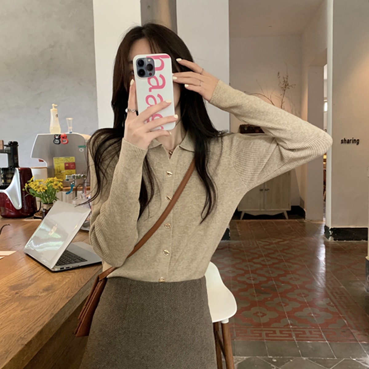 polo领内搭打底针织衫毛衣女秋冬2023新款早秋设计感别致独特上衣详情26