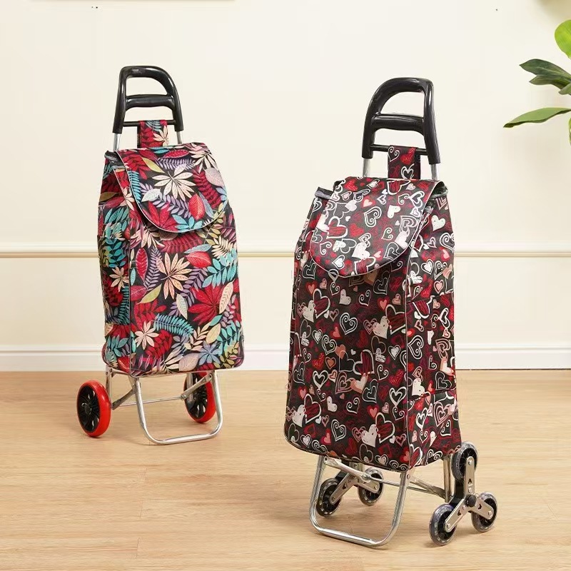 Supermarket shopping trolley cloth bag, portable promotional LOGO printable small trolley, elderly grocery shopping trolley cloth bag pic 11