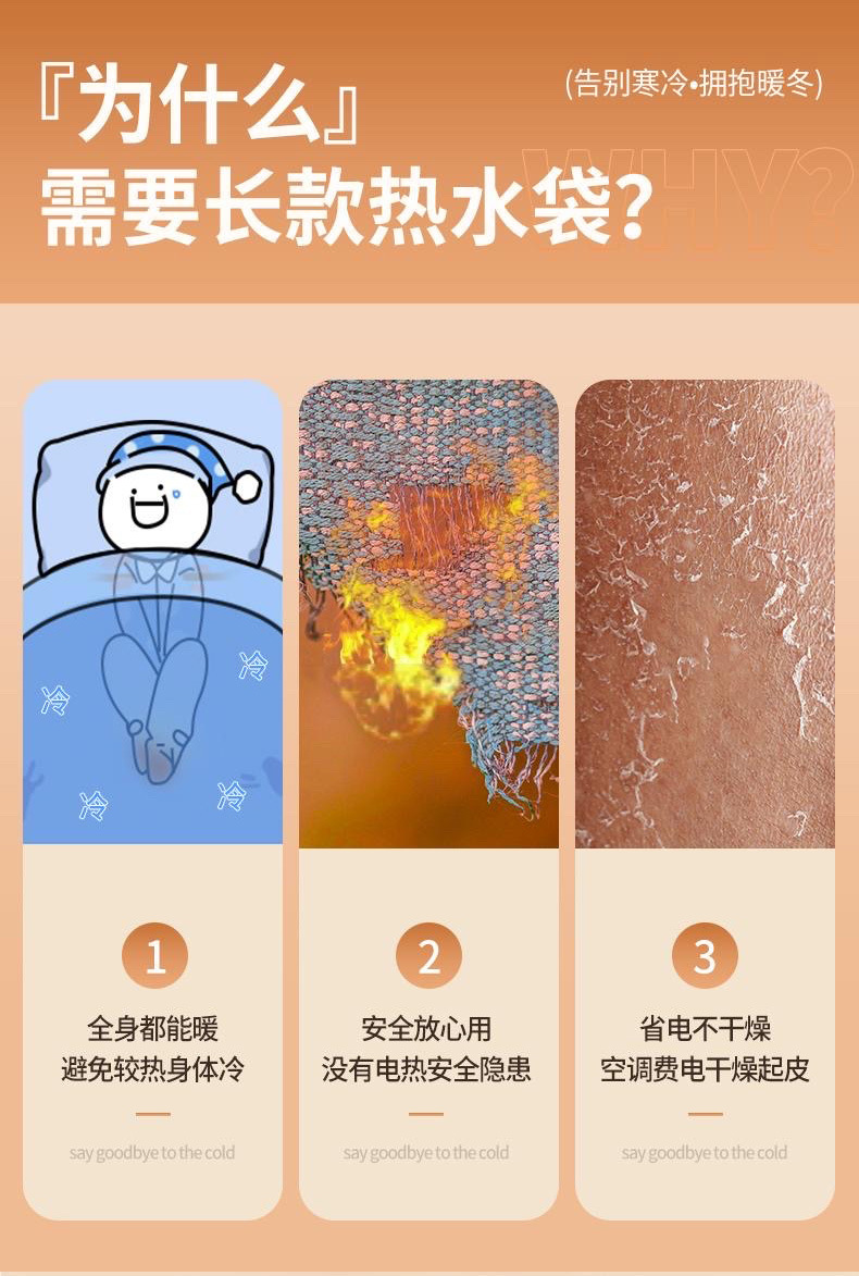跨境PVC长条热水袋毛绒超长大号暖手水袋防爆敷肚子学生暖床暖身详情1