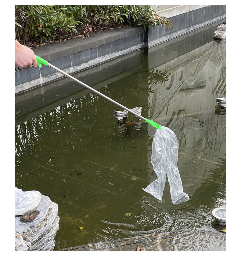 Stainless steel garbage picker for environmental sanitation, extended garbage picking clamp, long rod garbage tongs, garbage picking and retrieval device pic 5