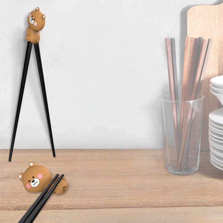 宝宝训练筷 专业儿童练习筷 卡通虎口辅助筷 二合一儿童筷子垫详情4