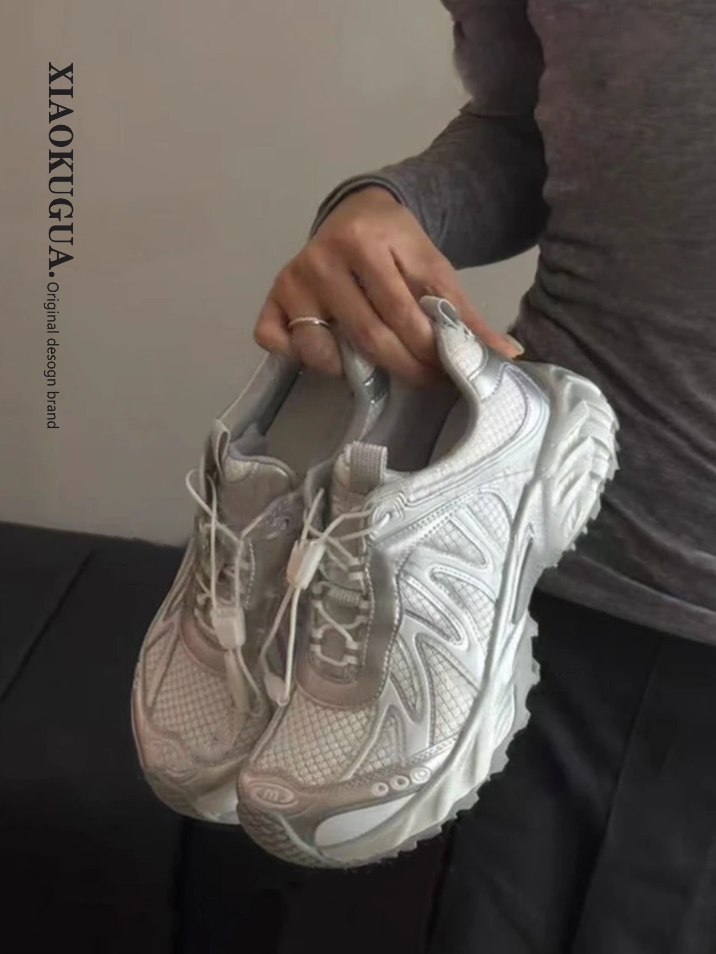 厚底老爹鞋女款2025新款夏季网面透气休闲运动鞋子轻便徒步登山鞋详情9