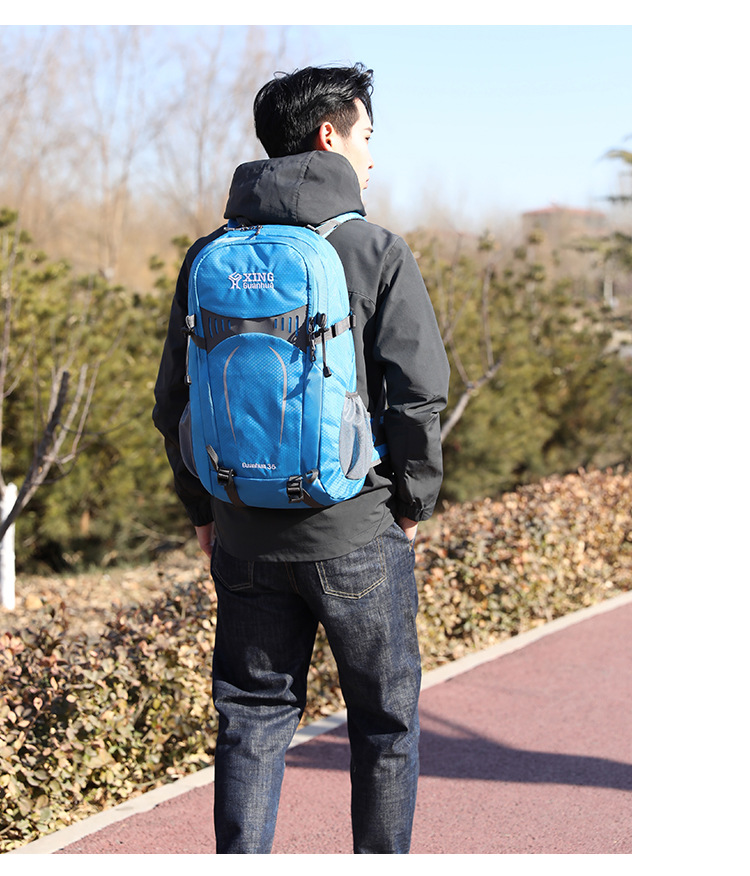 户外大容量登山包耐磨旅行包干湿分离隔层徒步男双肩包气垫背带详情19