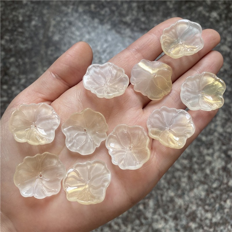 琉璃22*24mm立体圆荷叶diy古风发簪玉簪花叶子荷花步摇材料配件详情13