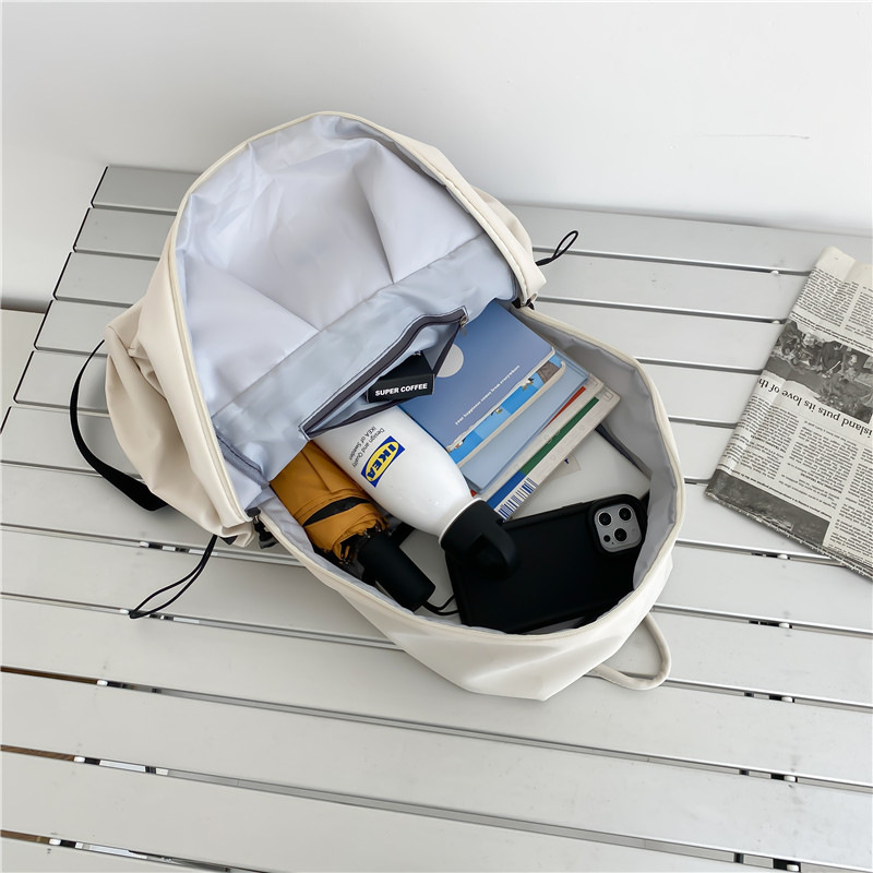 中大学生书包女潮流褶皱双肩包男批发 学院风情侣休闲耐用双肩包详情9