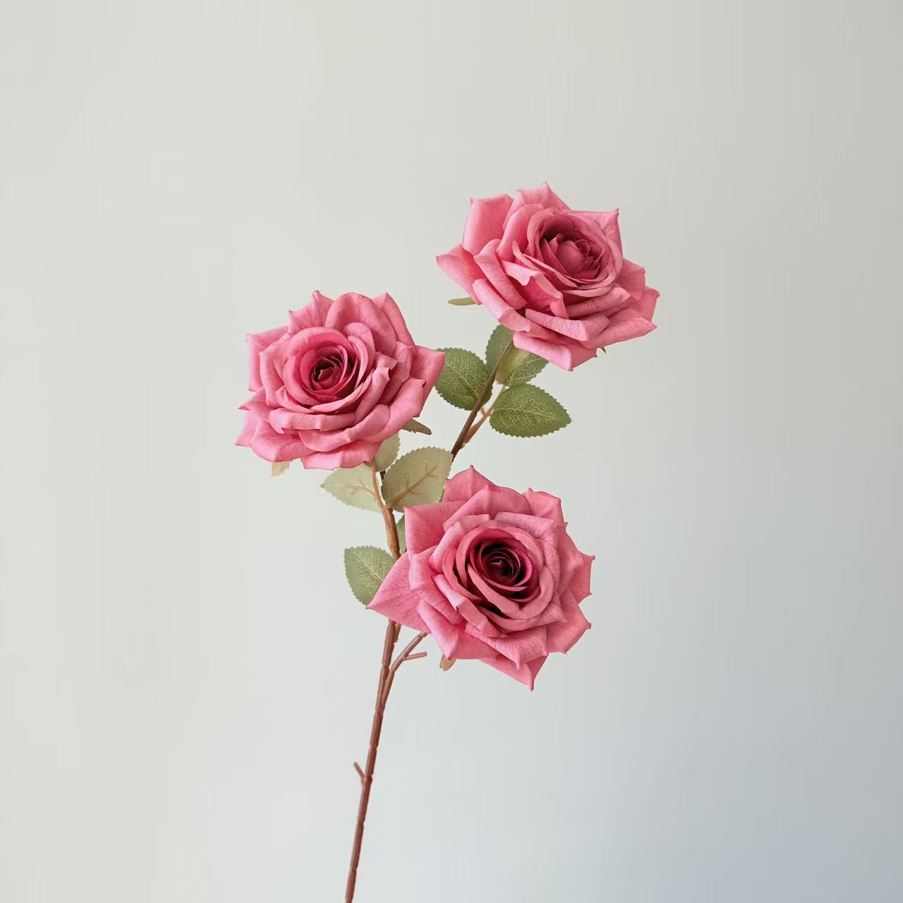 3头卡布奇诺玫瑰花仿真花摩卡油画复古玫瑰花婚庆插花家居装饰花详情19