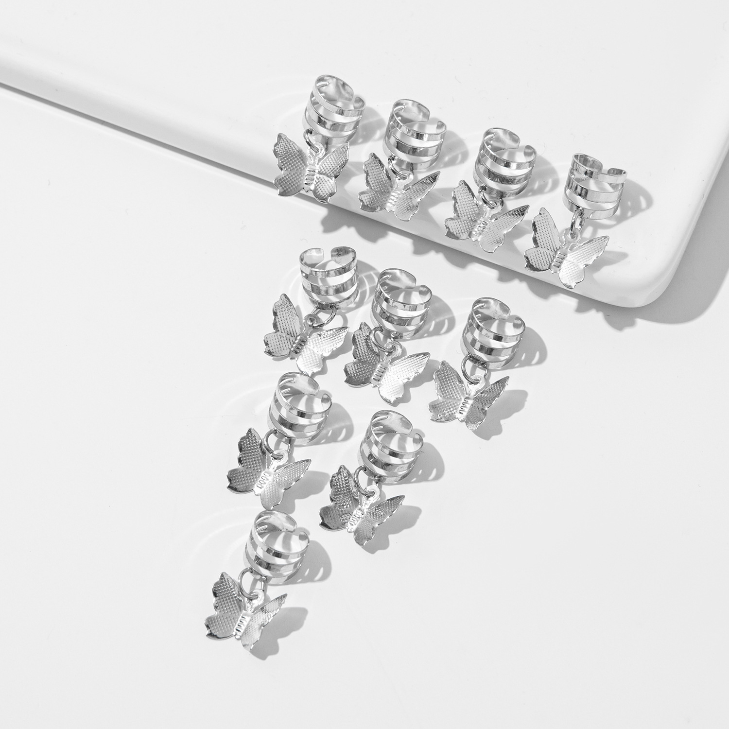 A 10-piece DIY hair accessory buckle set featuring cross-border dreadlocks, open hair bands, hollowed-out five-pointed stars, butterflies and hearts pic 20