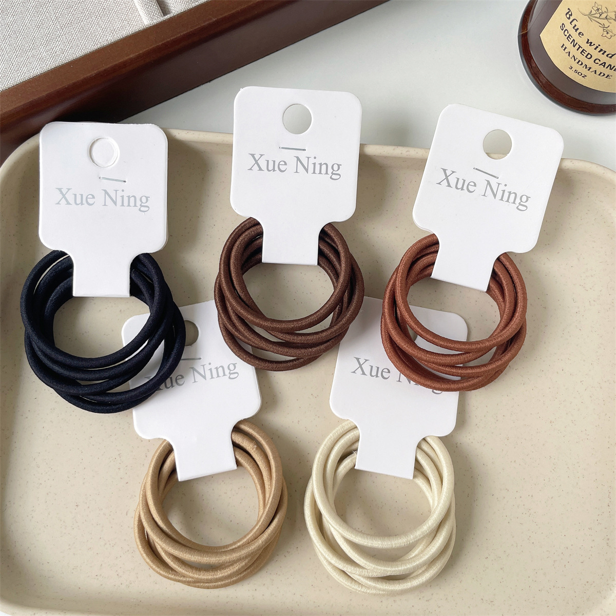 5 basic high-elasticity hair ties, simple Maillard hair bands, high ponytail hair ties, rubber bands, hair ties and headwear pic 3