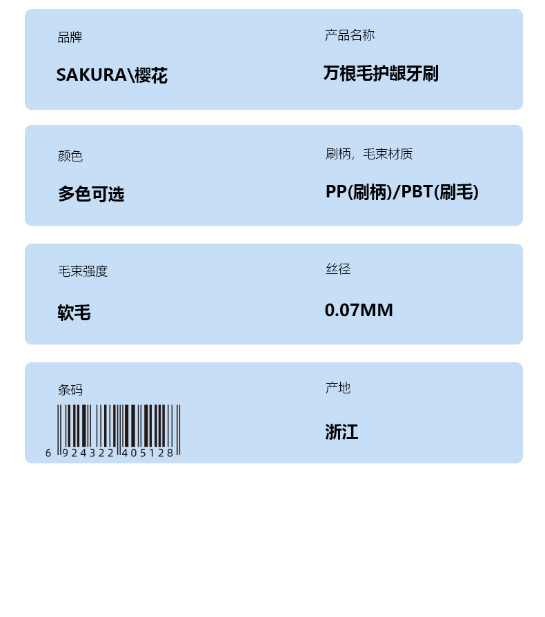 超纳米护龈万根毛超细密软毛家用成人牙刷1支装情侣樱花软毛牙刷详情16