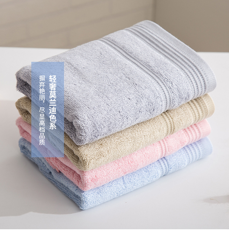 Wholesale bamboo fiber towels, household soft, absorbent and non-shedding adult face towels, custom-made thick large towels pic 17