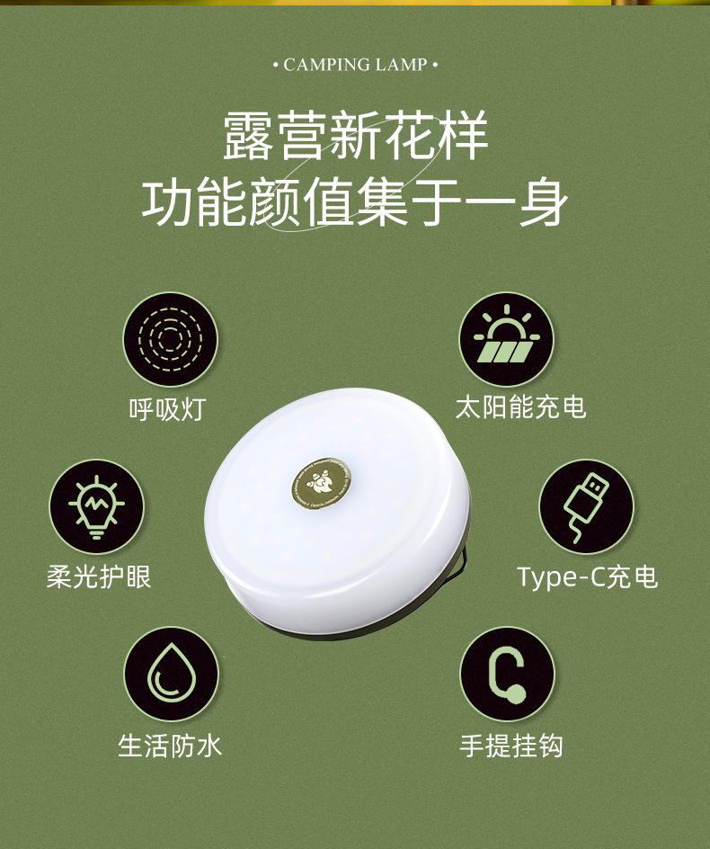 新款户外露营灯帐篷卷尺LED灯串挂灯照明灯具营地灯氛围灯野营灯详情2