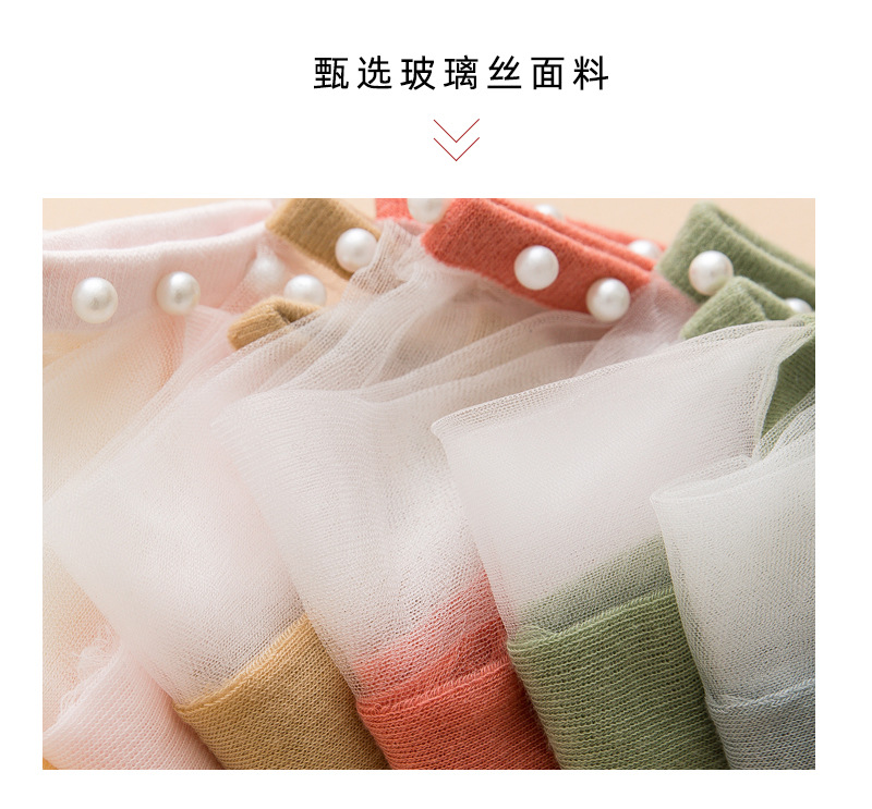 水晶丝袜女夏季薄款透气船袜珍珠玻璃丝袜子学院风网红潮短袜批发详情2