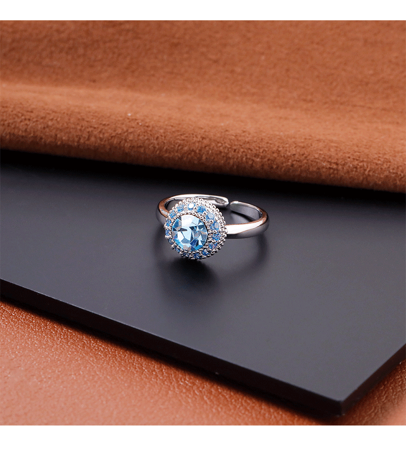 Hyacinth ligero extravagancia superflash azul marino anillo con diamantes mujer 2025 shake yin boom estilo anillo moda temperamento alto sentido anillo abierto pic 6