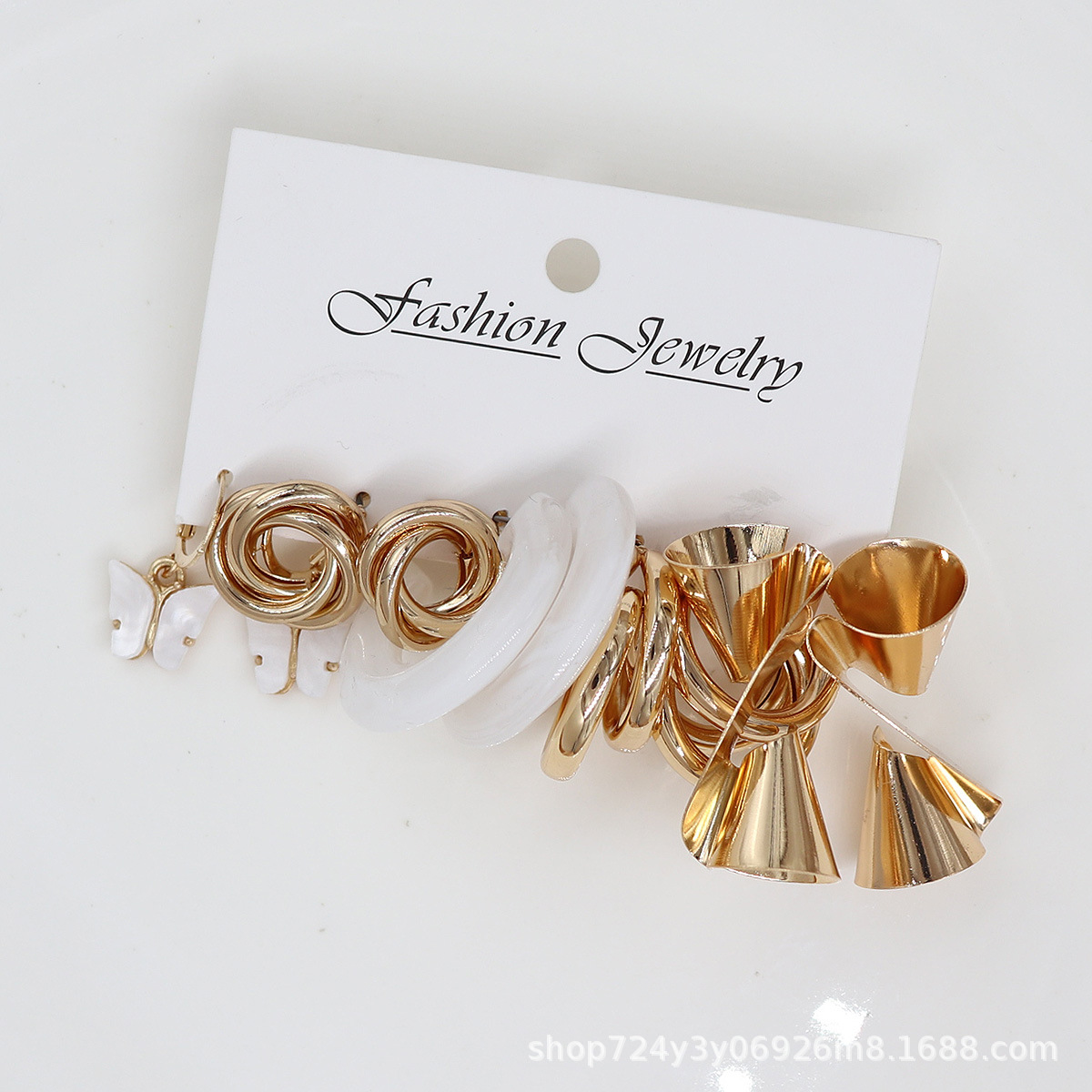 欧美跨境热卖气质圈圈耳环女轻奢高级感耳圈套装气质耳扣饰品饰品女长款气质耳环女长款气质耳饰女长款简约详情3