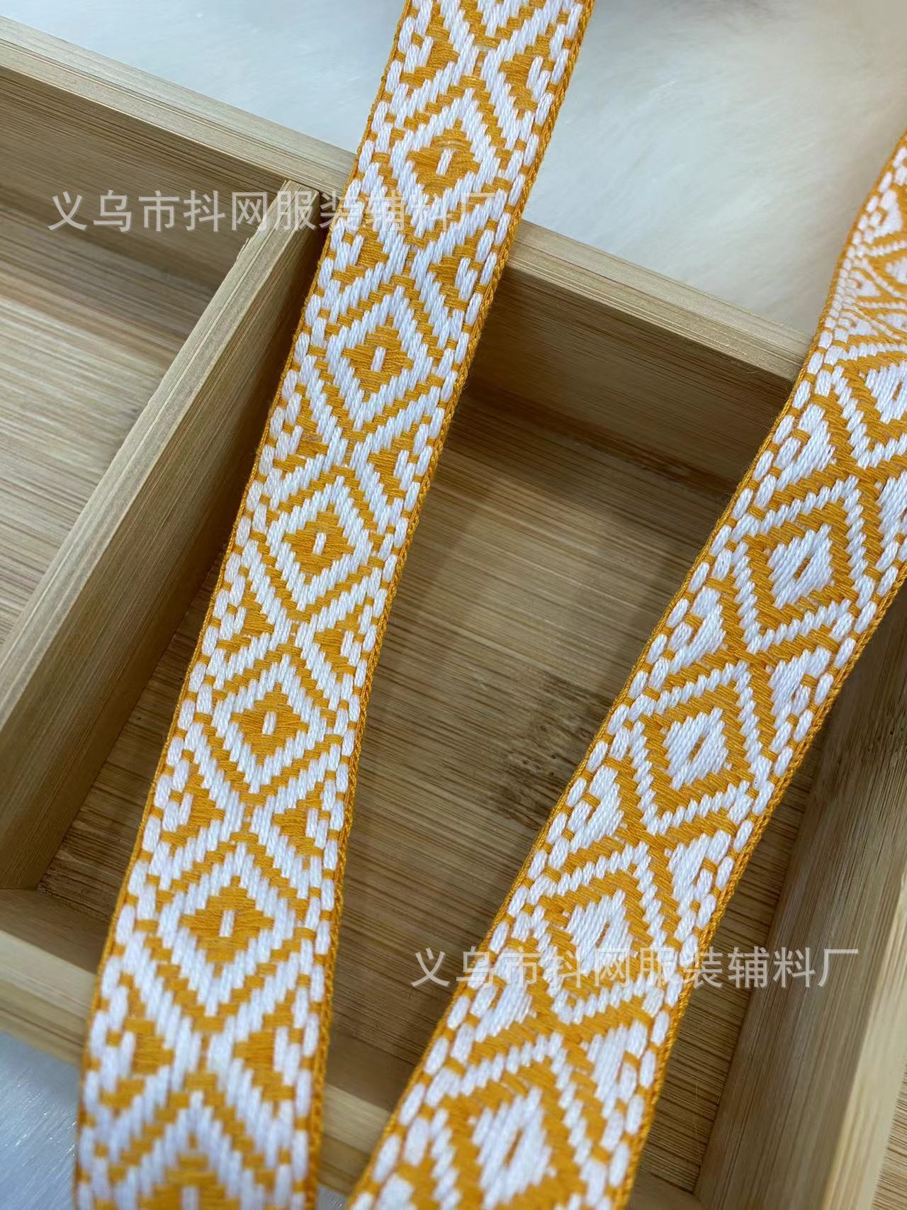 2.3cm纯棉菱形条纹时尚手工DIY蝴蝶结织带演出服装辅料家纺编织详情7