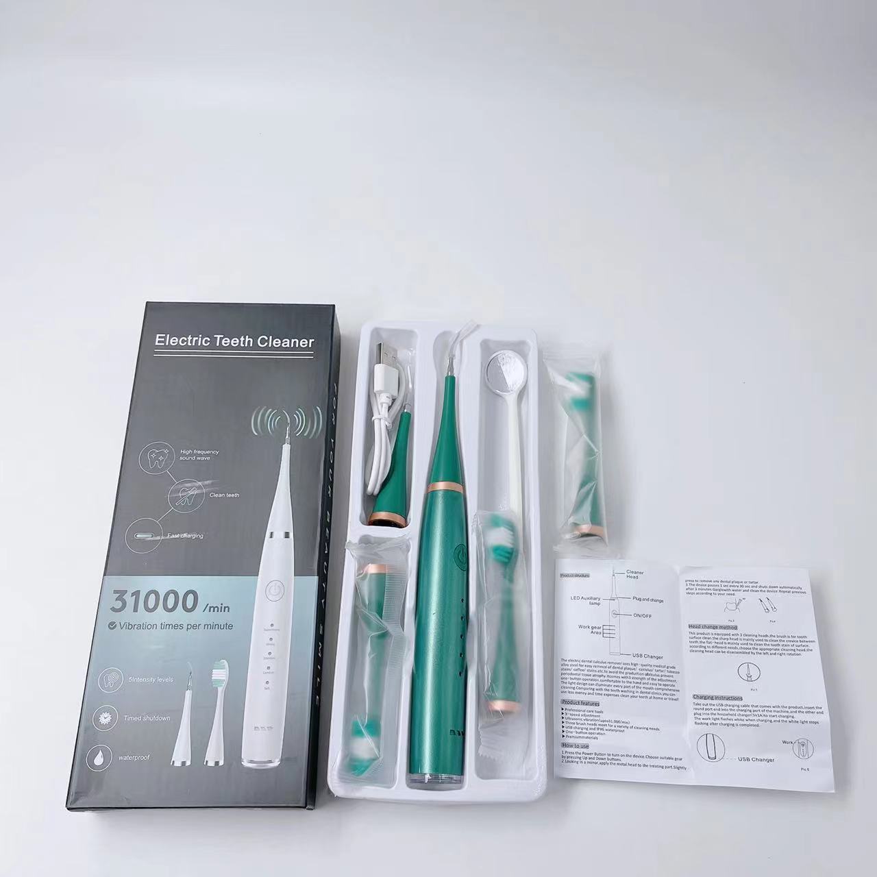 A popular foreign trade product, the six-in-one electric toothbrush set, portable tartar removal, teeth cleaning and beauty device pic 18