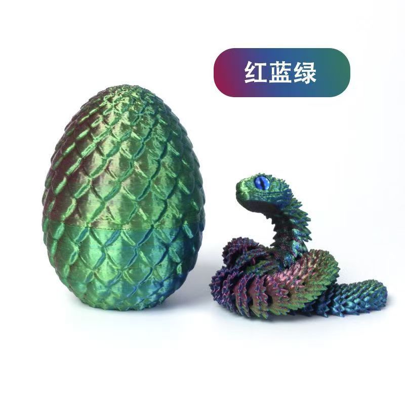 3D打印水晶蝰蛇蛇蛋旋转透明蛇蛋批发便宜逼真摆件网红摆摊男女孩详情10