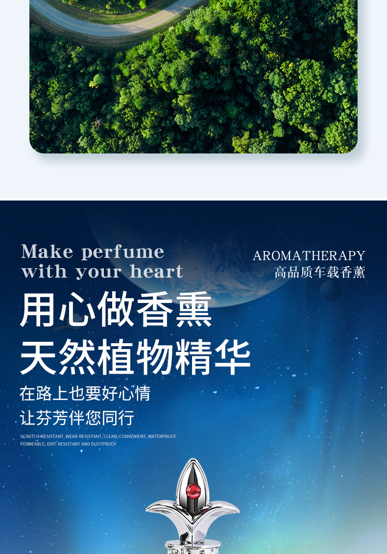 Personalized and creative car interior decoration, solar crown car perfume stand, car ornaments, car aroma, long-lasting and light fragrance pic 11