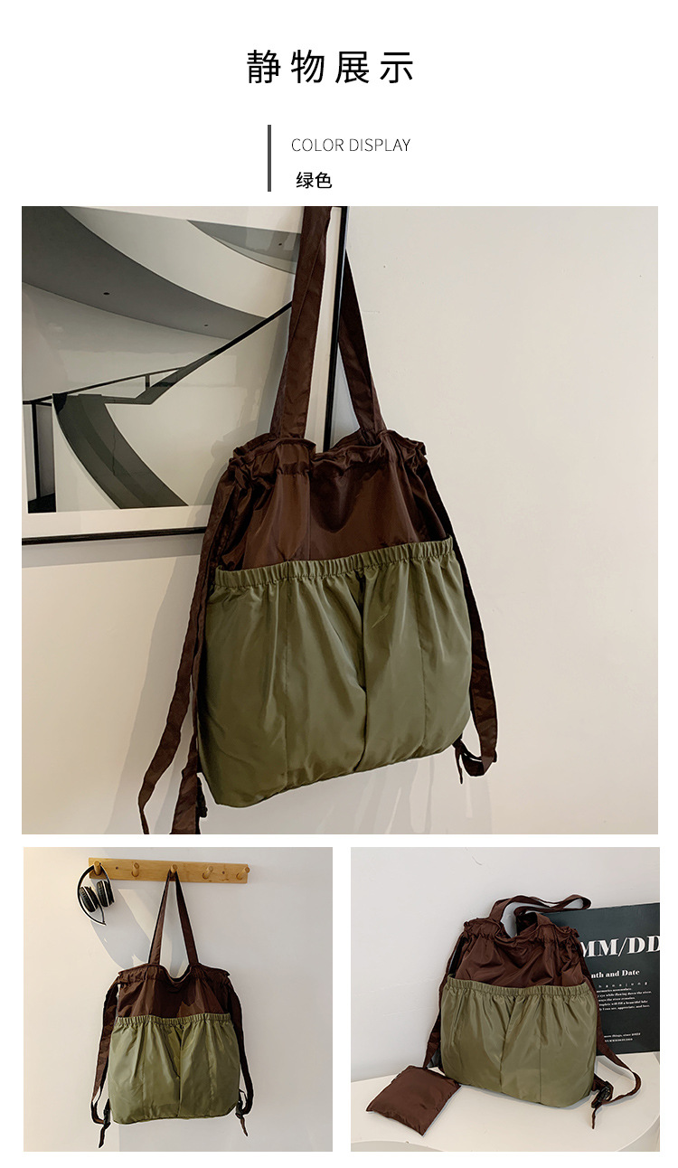 新款单肩包托特双肩折叠包手提简约通勤大容量时尚便携详情13