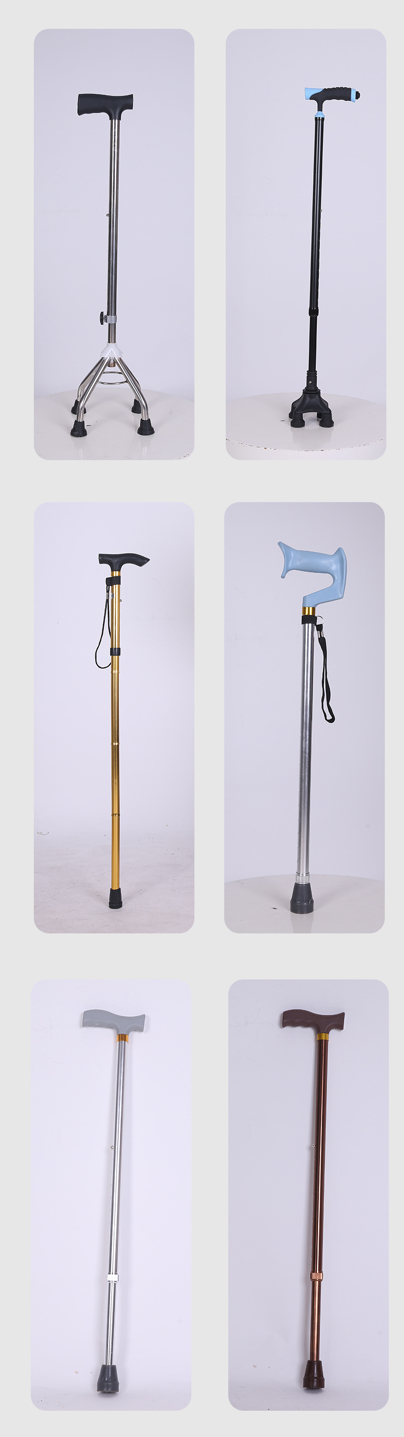Elderly walking stick, four-legged walking stick, anti-slip walking stick, stainless steel aluminum alloy walking stick, light and stable four-legged walking stick pic 9