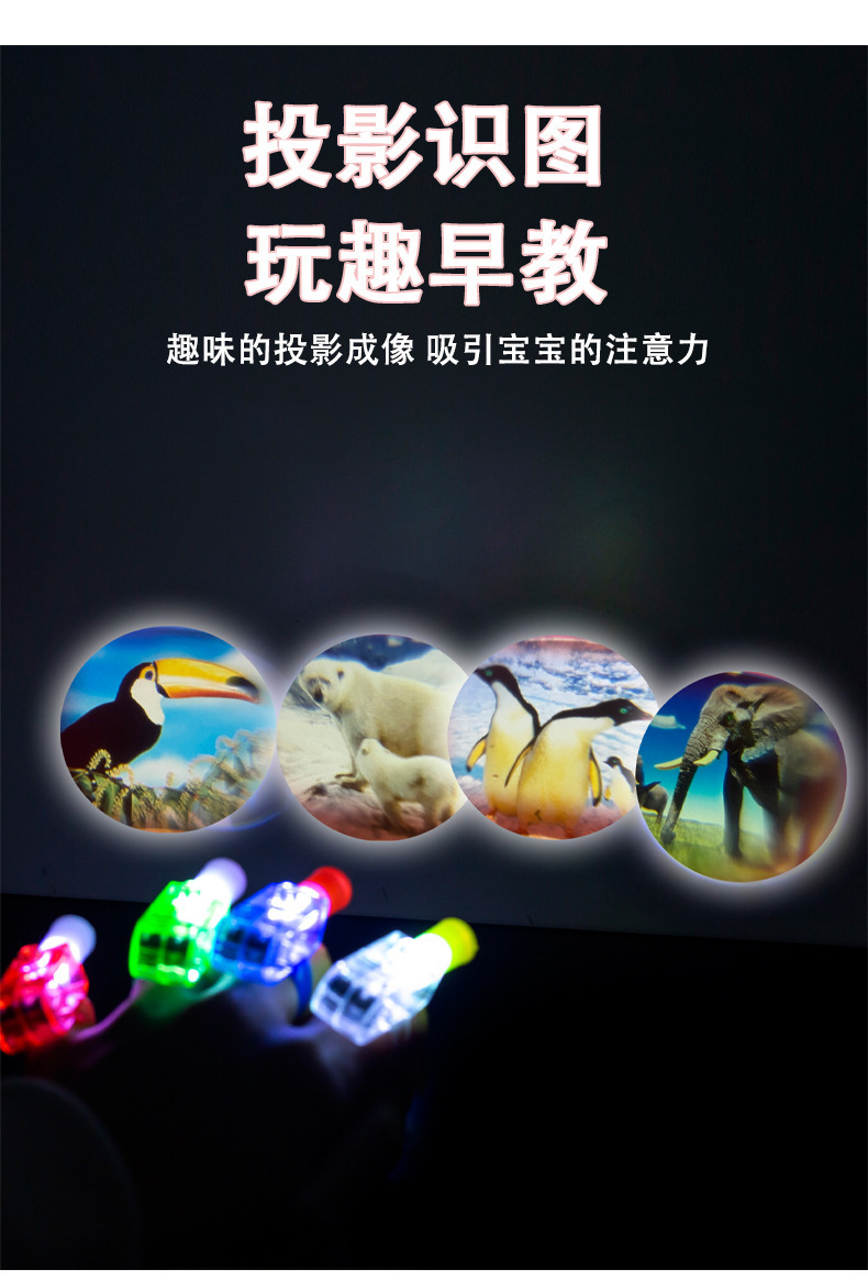 LED发光卡通手指投影灯 手指灯夜市摆地摊货源儿童发光玩具批发详情3