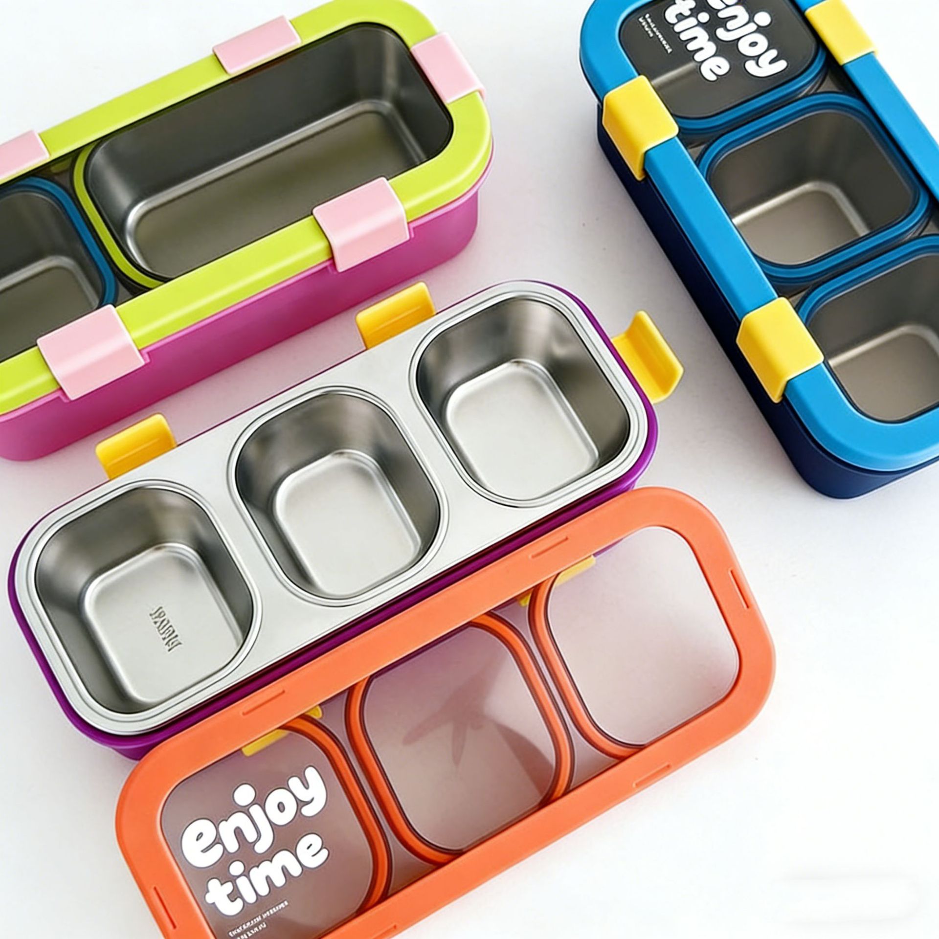 304 stainless steel food storage box, compartmentalized lunch box, small-portion and quantified small-capacity fat-reducing and weight-loss lunch box, bento box pic 6