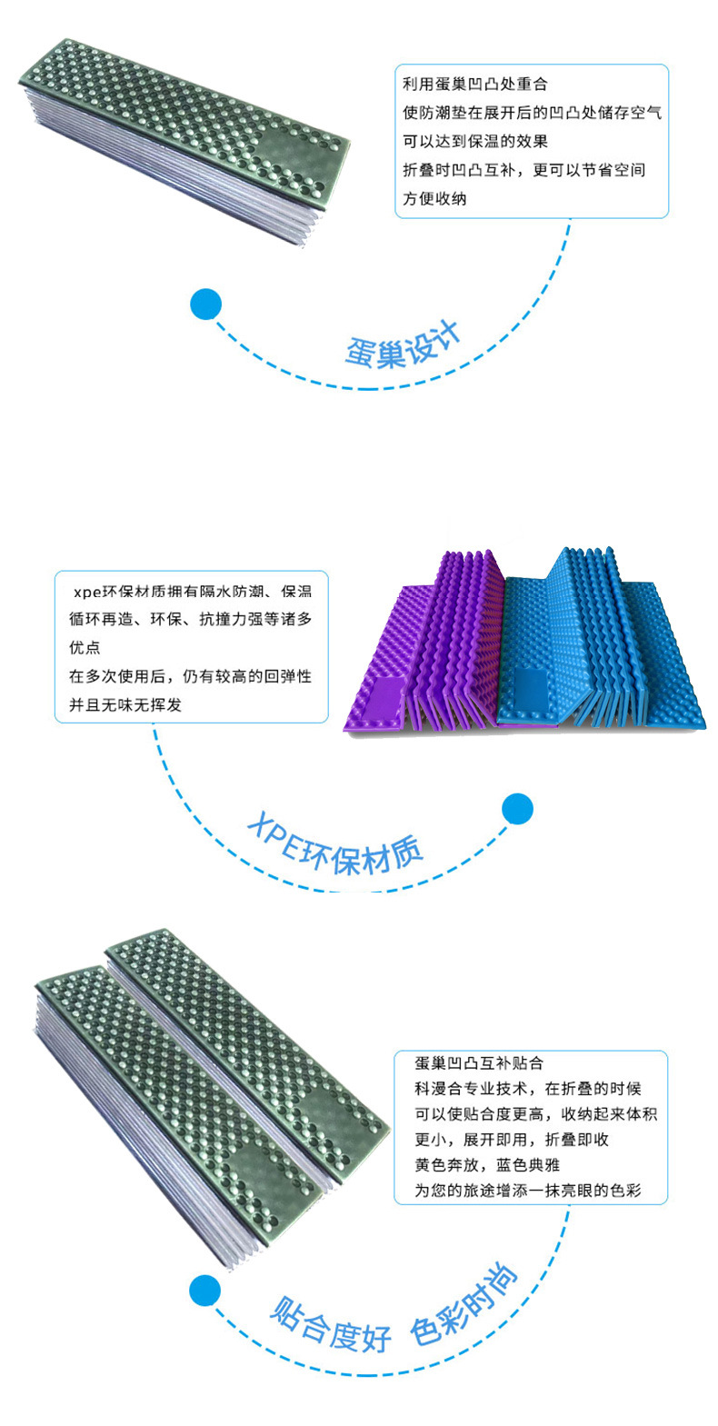 户外铝膜蛋槽折叠防潮垫露营加厚午睡垫子帐篷双蛋巢便携式野营垫详情13