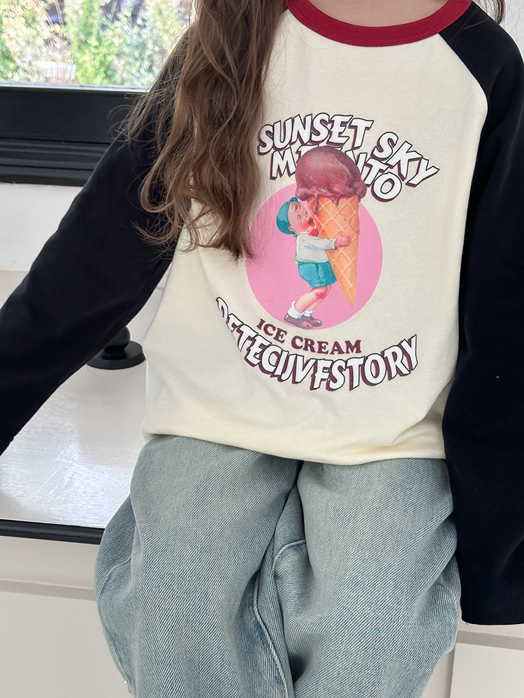 2024秋季新款儿童秋装长袖T恤上衣女童宝宝230克卡通插肩打底衫潮详情43