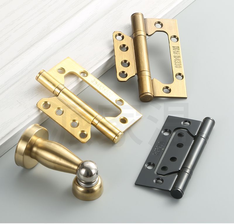 Set of hinge door, no need for slotting, 4-inch parent-child lotus leaf bedroom wooden door, golden three-in-one for bathroom pic 19