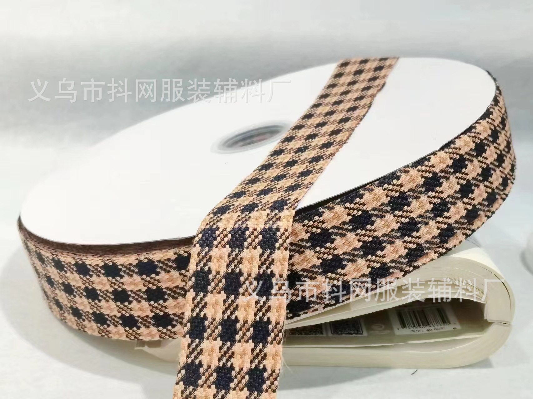 4cm韩版千鸟格纹织带格子丝带DIY蝴蝶结发饰头饰包边鲜花礼盒包装详情9