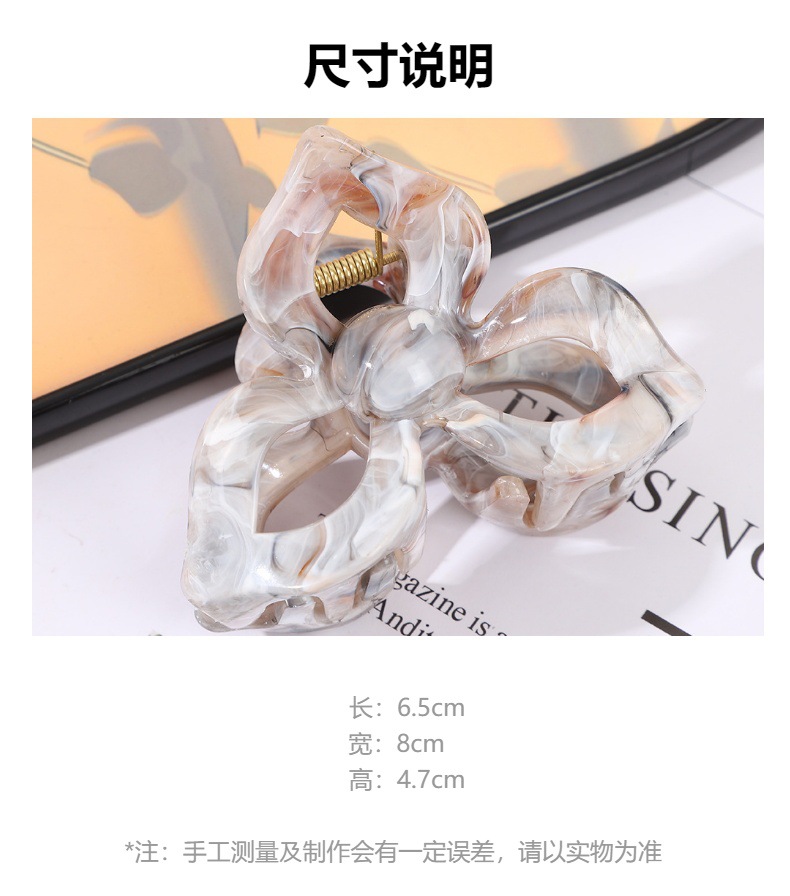 2025年夏季新款多巴胺大理石纹发夹饰品抓夹紫荆花高级感鲨鱼夹详情27