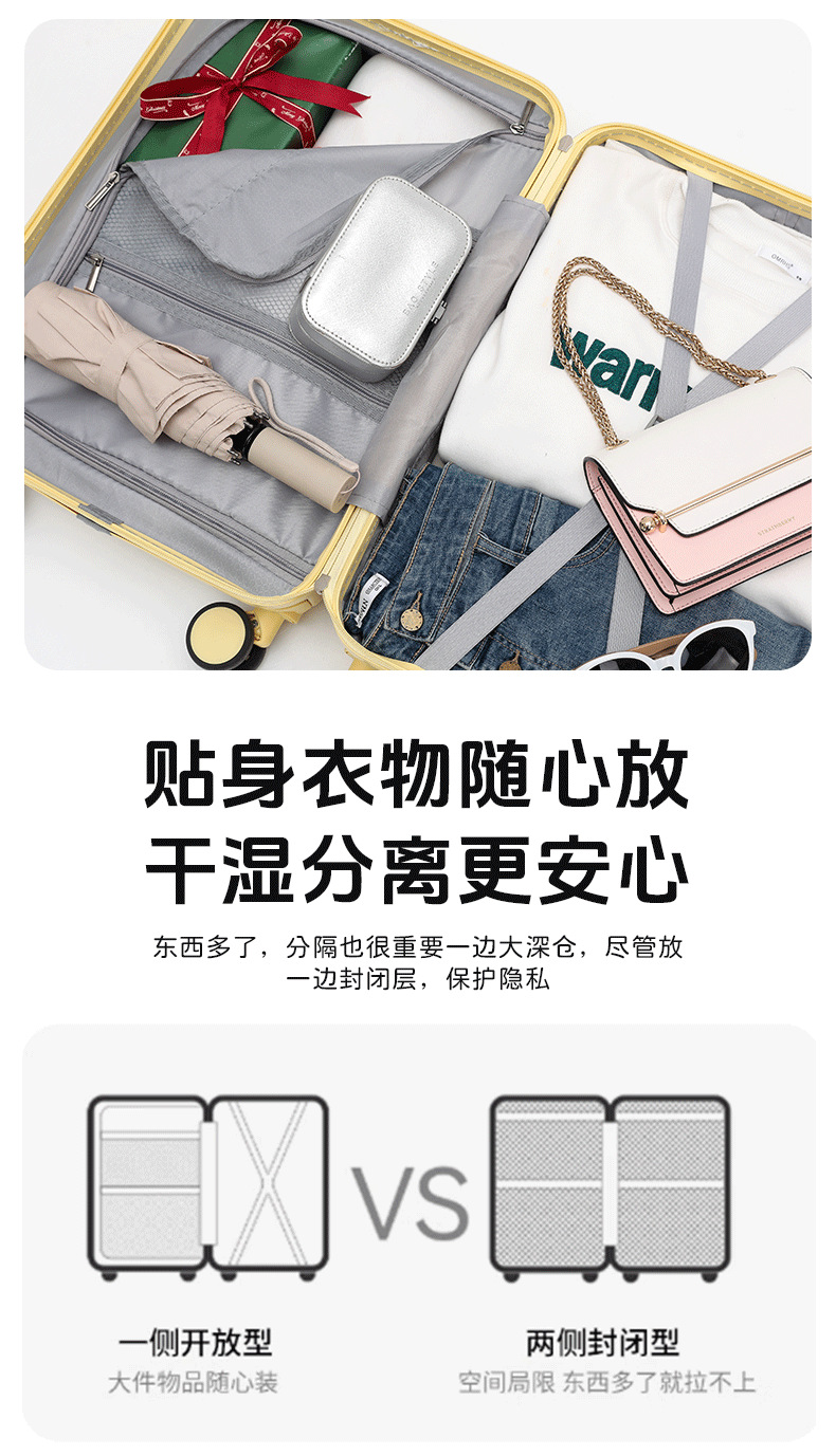 New large-capacity combination suitcase for women, sturdy and durable, thickened multi-functional rechargeable suitcase with handle for men pic 8