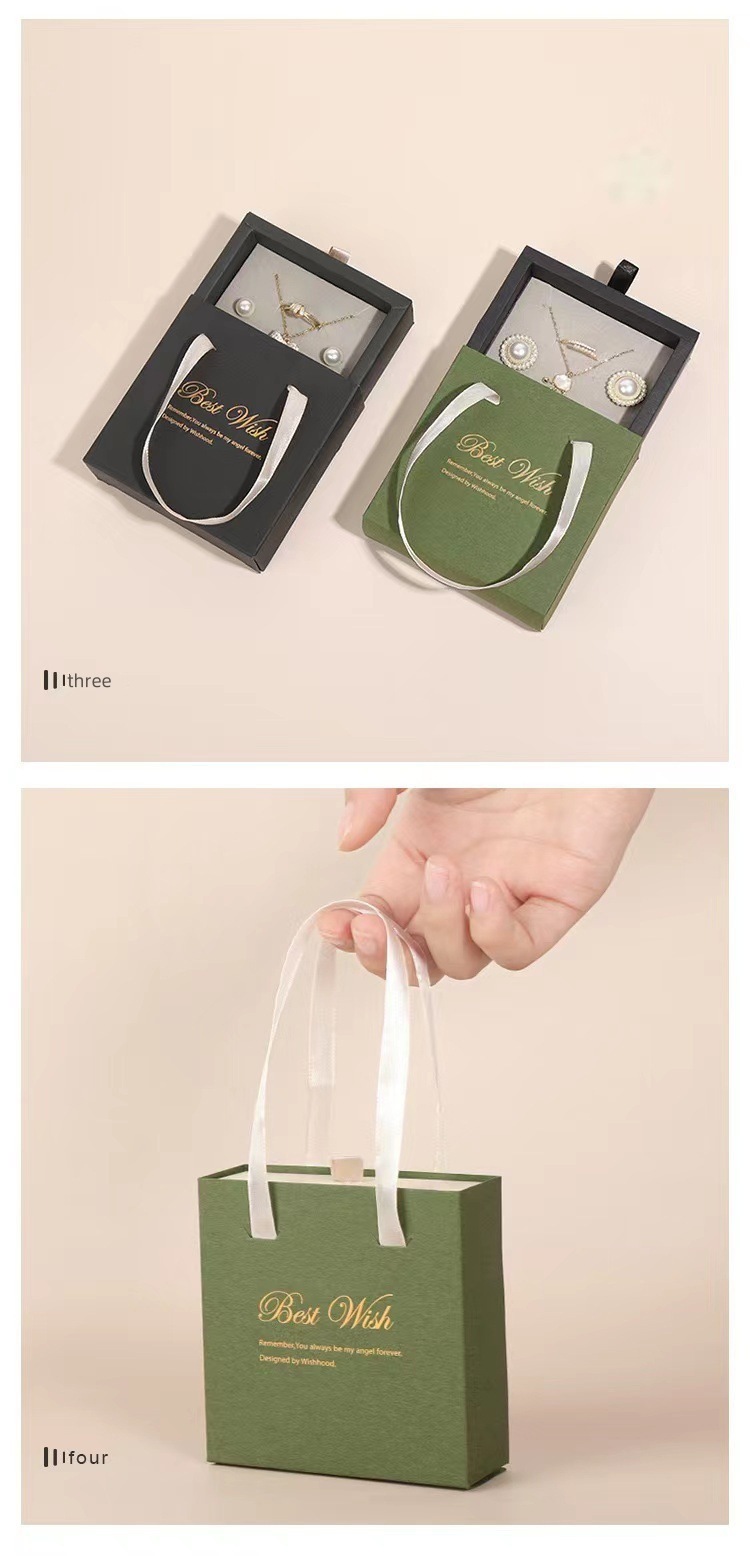 首饰收纳盒包装项链耳钉手物戒指环礼品便携式精致创意欧式手提袋详情8