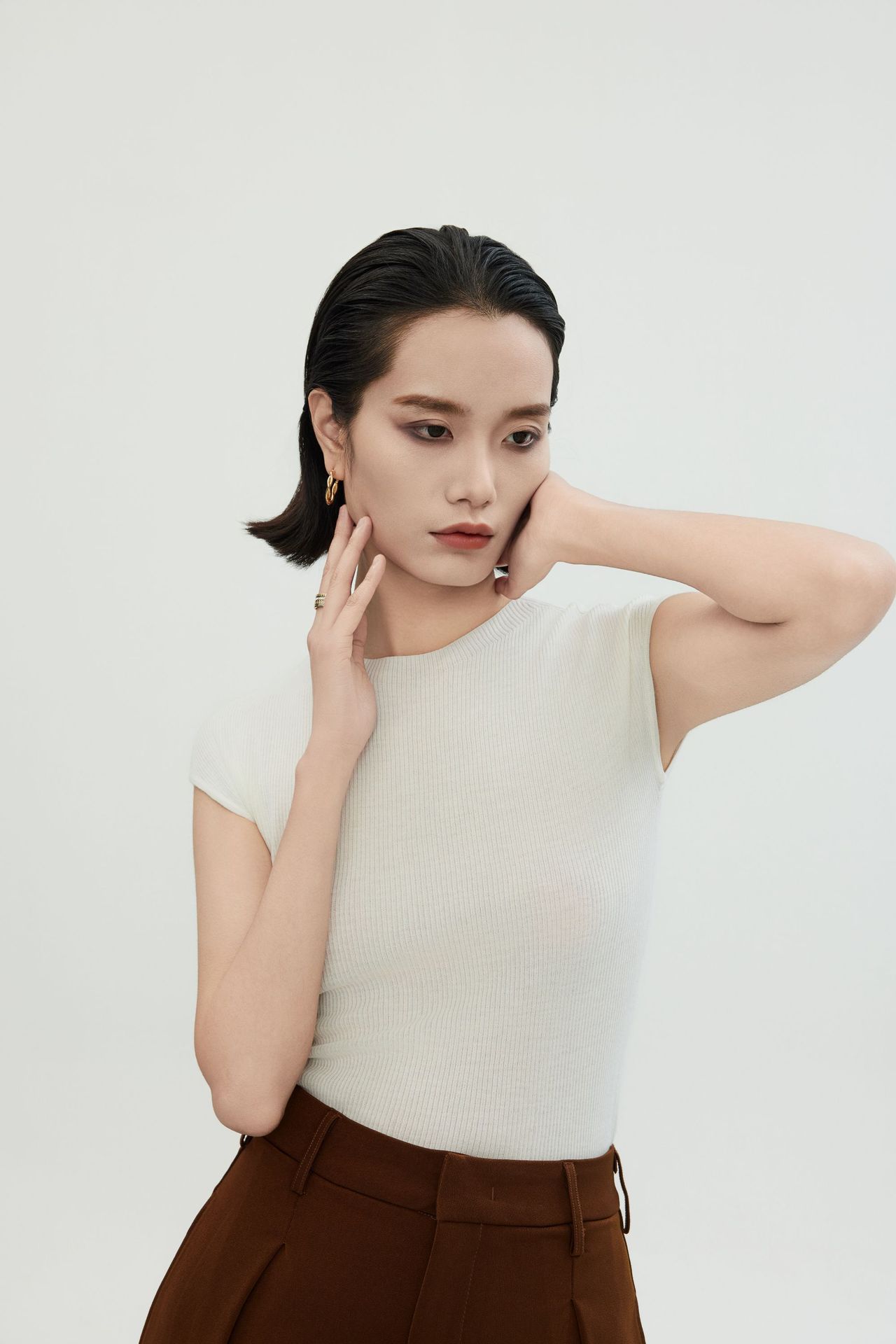 白露版型巨好无缝短袖针织衫半袖打底上衣圆领T恤女羊毛衫修身详情23