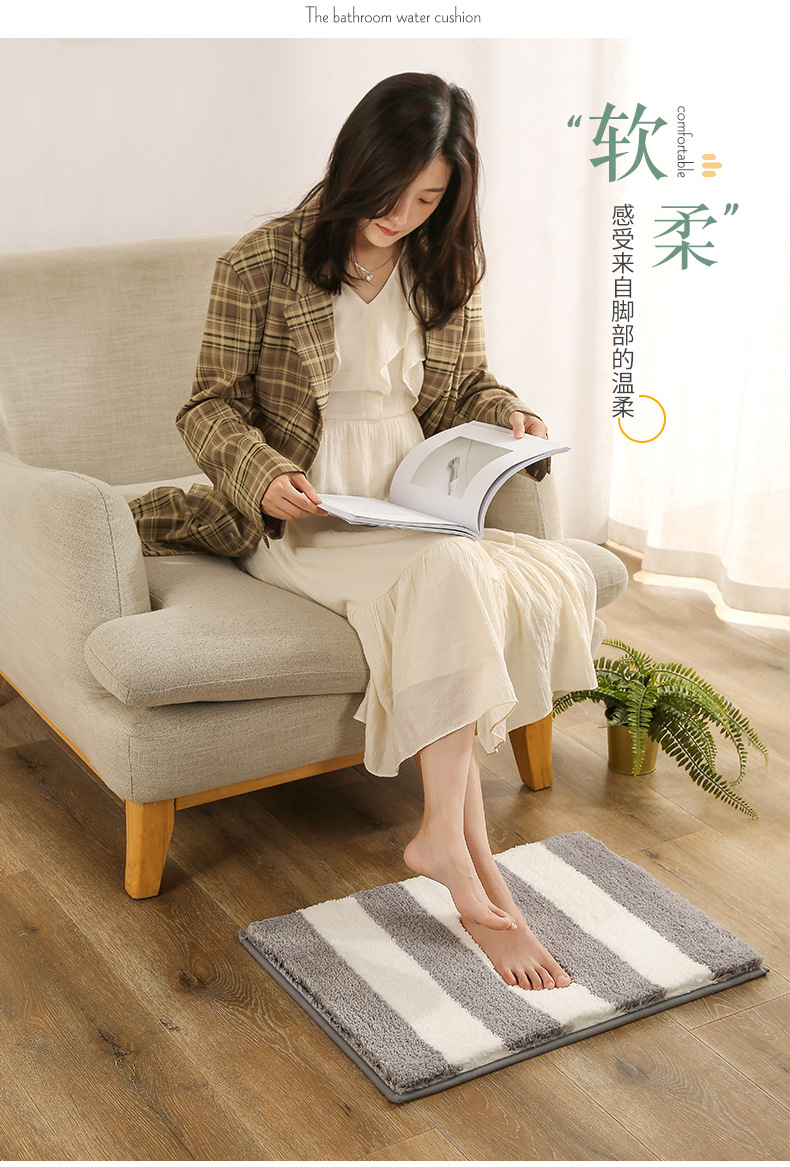 Modern and simple carpet floor MATS for home use, anti-slip and water-absorbing floor MATS for bathrooms and toilets, indoor entrance door floor MATS, cross-border export, cross-border super-fine fiber kitchen two-piece set floor MATS, foot MATS, entrance balcony carpets, long strips, anti-slip and oil-absorbing pic 23