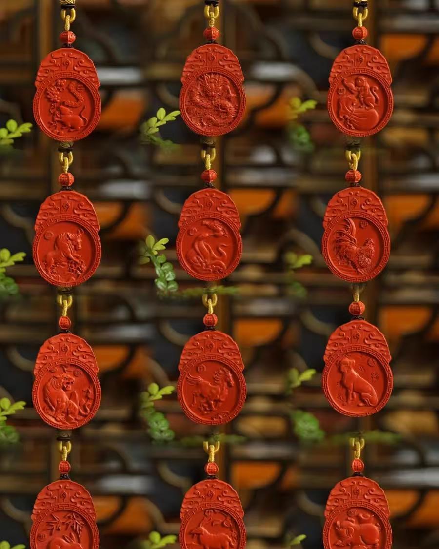 天然高含量红砂蛇年本命佛原矿朱砂项链女十二生肖本命年吊坠男详情9