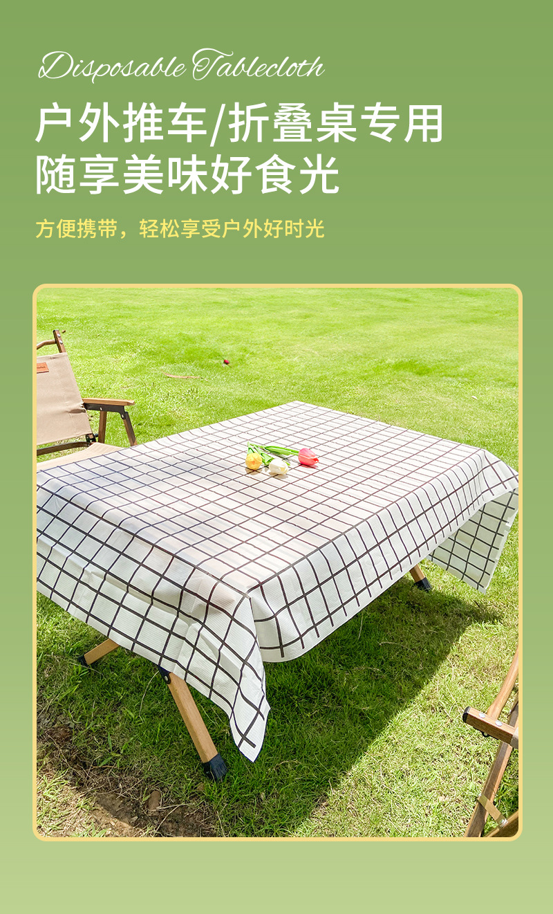 批发一次性桌布户外春游郊游格子野餐布防水防油台布背景布包邮详情5