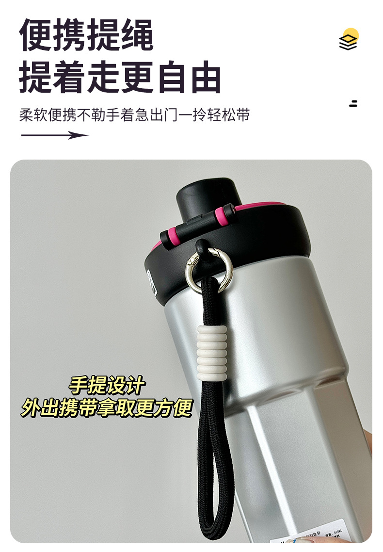 ins style flower language portable insulated cup, female stainless steel high appearance level student 316 water cup, insulated tea-water separation cup pic 22