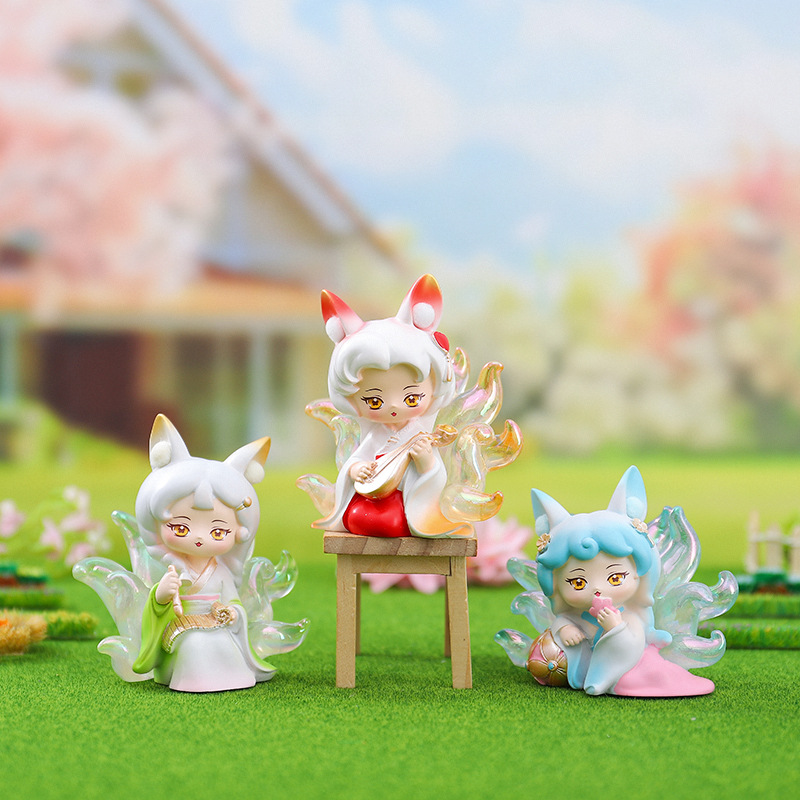 ins少女心九尾雅集网红手办青丘狐狸潮玩盲盒女生公仔小礼物批发详情17