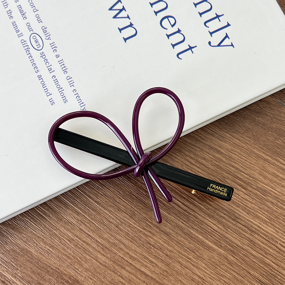 简约ins风交叉蝴蝶结夹子醋酸材质刘海夹高级感侧边碎发一字夹详情10